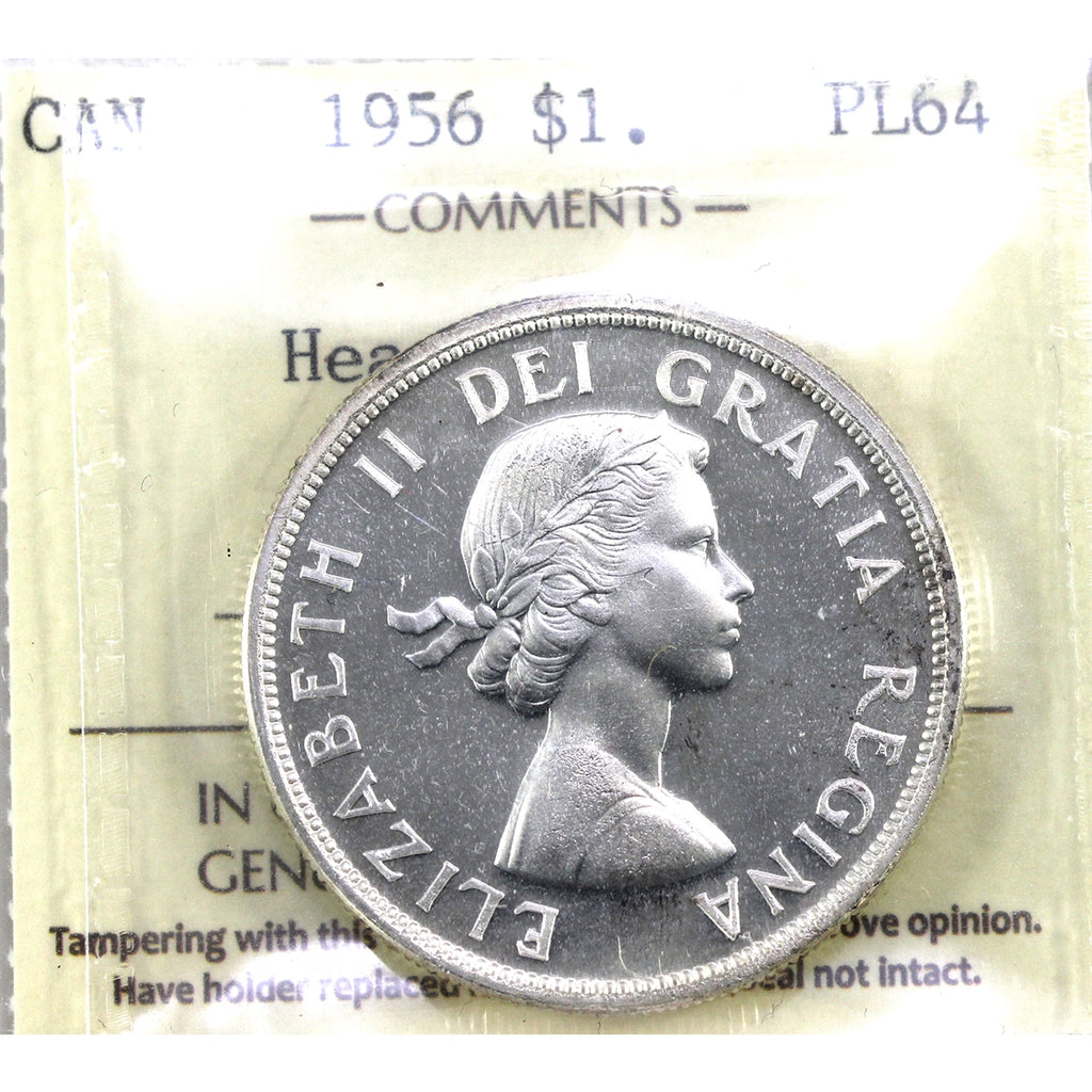 1956 Canada Dollar ICCS Certified PL64 Heavy Cameo