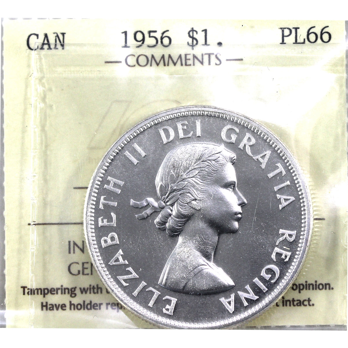 1956 Canada Dollar ICCS Certified PL66