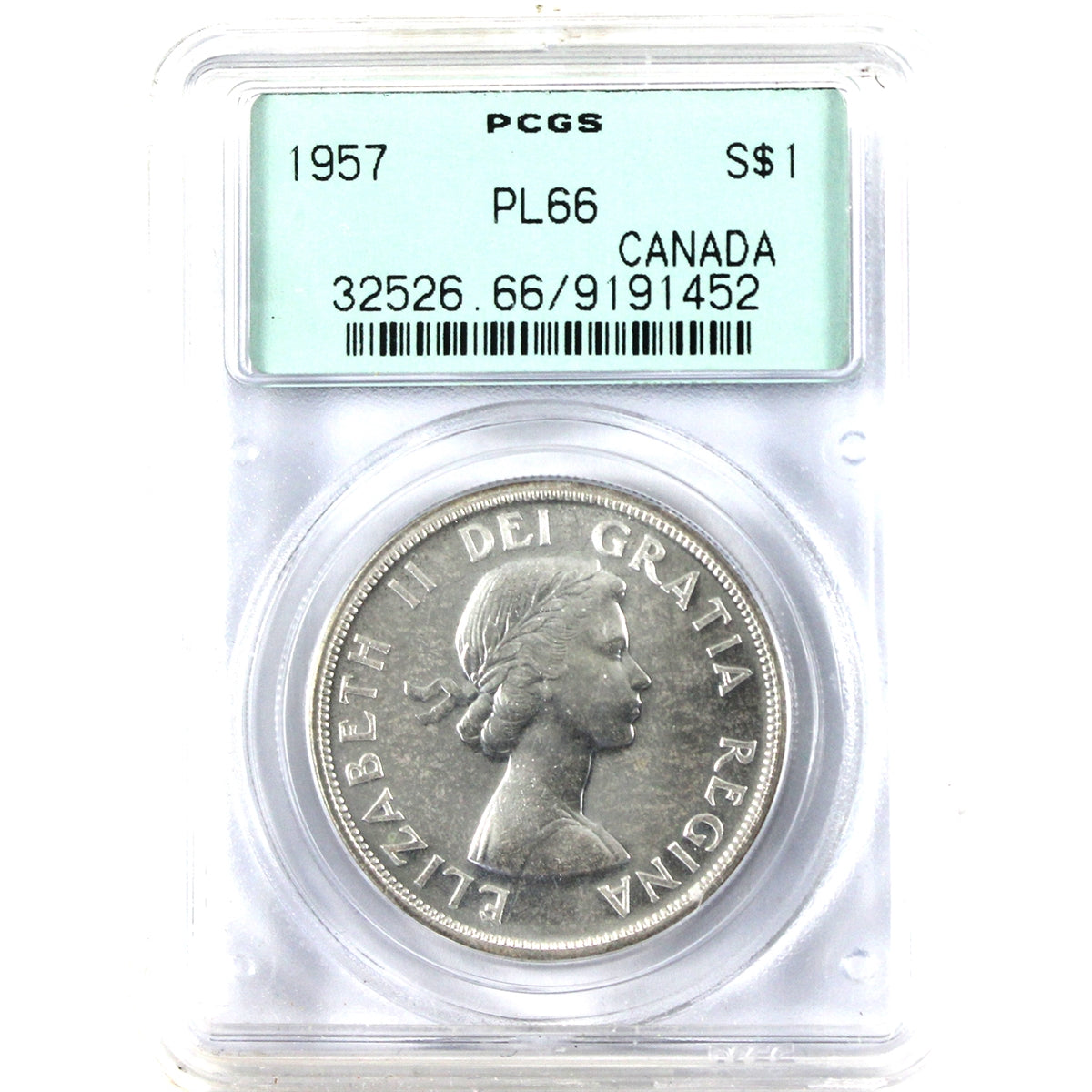 1957 Canada Dollar PCGS Certified PL66 (9191452)
