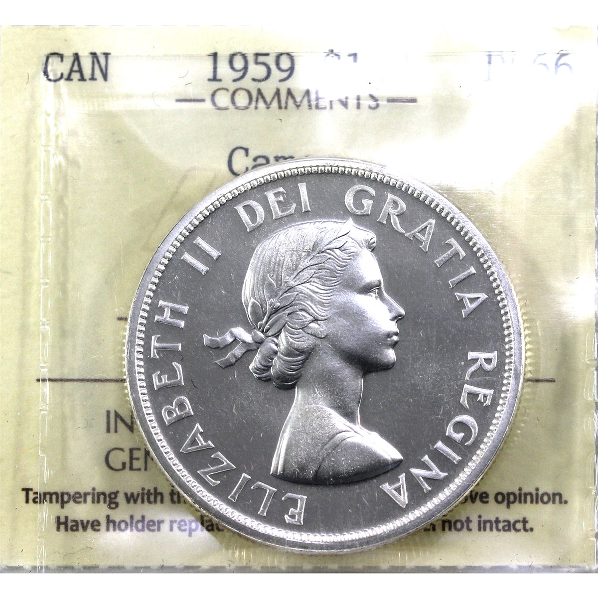 1959 Canada Dollar ICCS Certified PL66 Cameo (XSW 782)