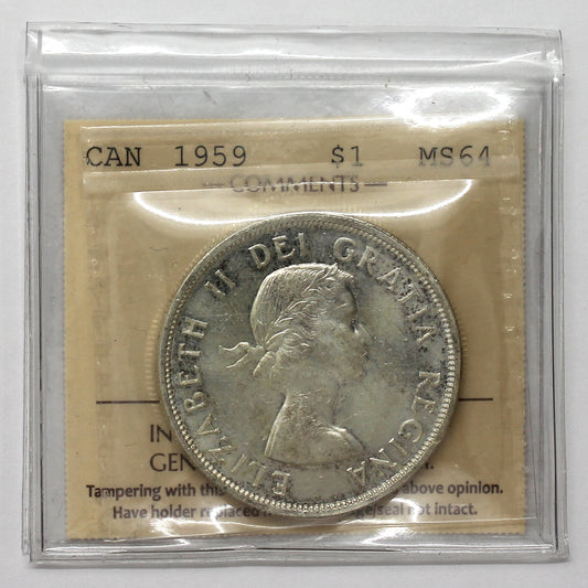 1959 Canada Dollar ICCS Certified MS64 (XDJ 315)