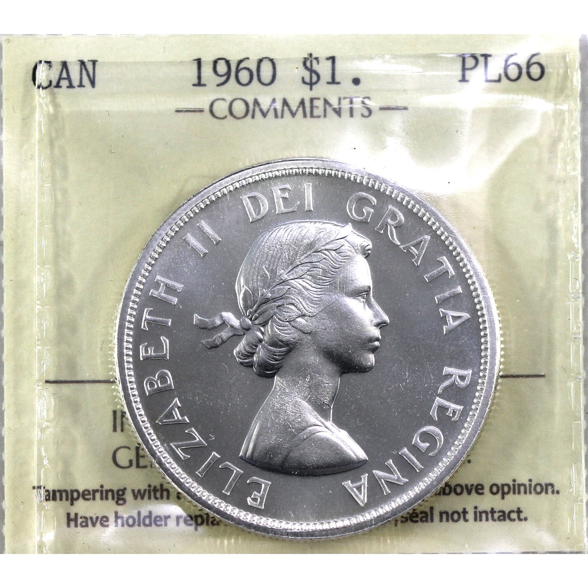 1960 Canada Dollar ICCS Certified PL66