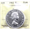 1962 Canada Dollar ICCS Certified PL66 Cameo
