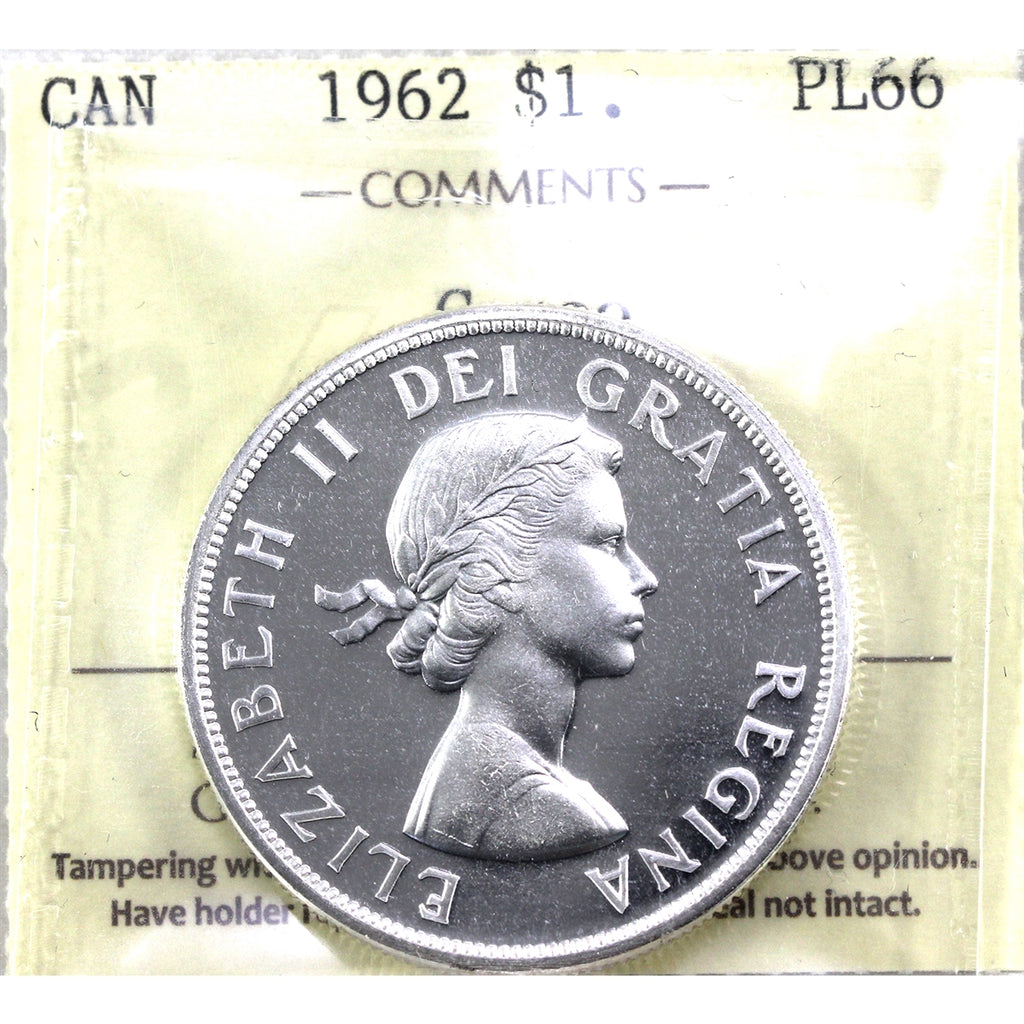 1962 Canada Dollar ICCS Certified PL66 Cameo