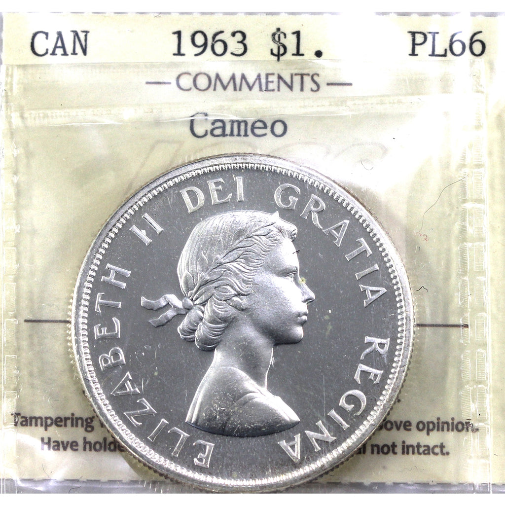 1963 Canada Dollar ICCS Certified PL66 Cameo