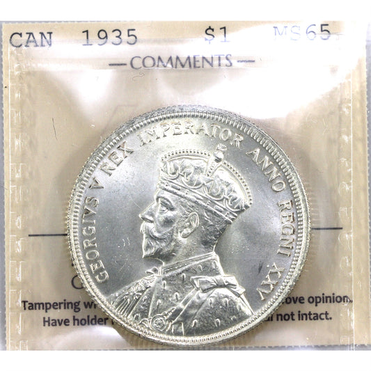 1935 Canada Dollar ICCS Certified MS65 (XMY 614)