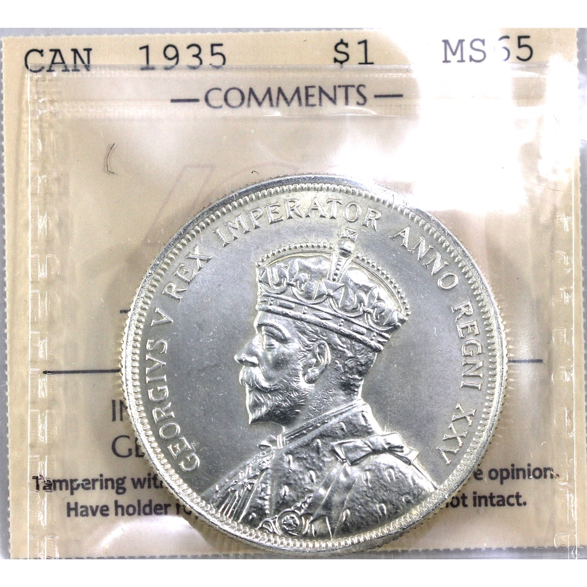 1935 Canada Dollar ICCS Certified MS65 (XMY 612)
