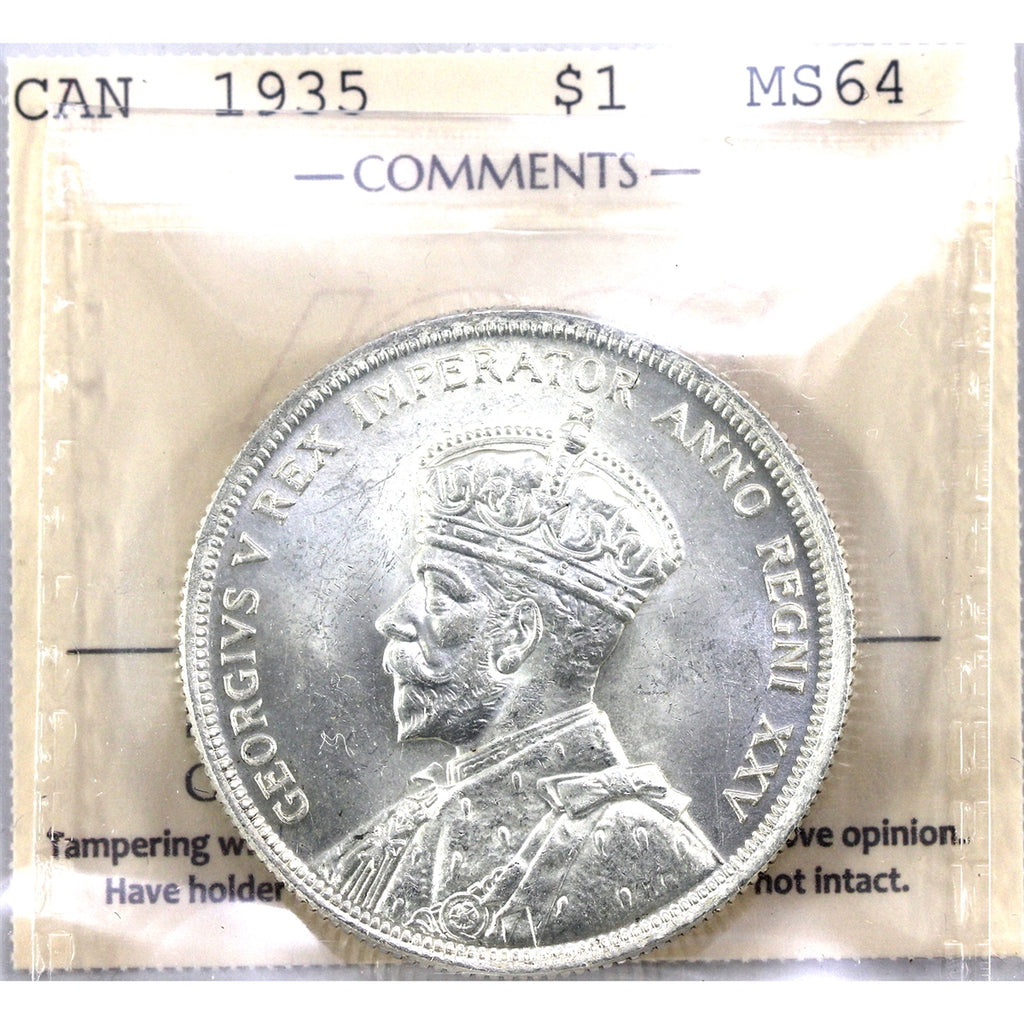 1935 Canada Dollar ICCS Certified MS64 (XCZ 595)