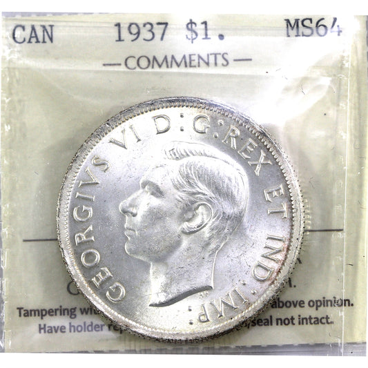1937 Canada Dollar ICCS Certified MS64 (XVR 024)