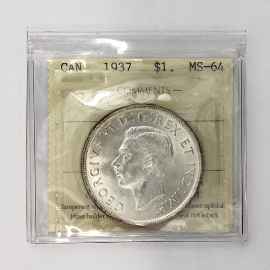 1937 Canada Dollar ICCS Certified MS64 (XER 585)