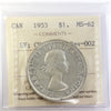 1953 SF Canada Dollar ICCS Certified MS62 CH # 1953 Rev-002