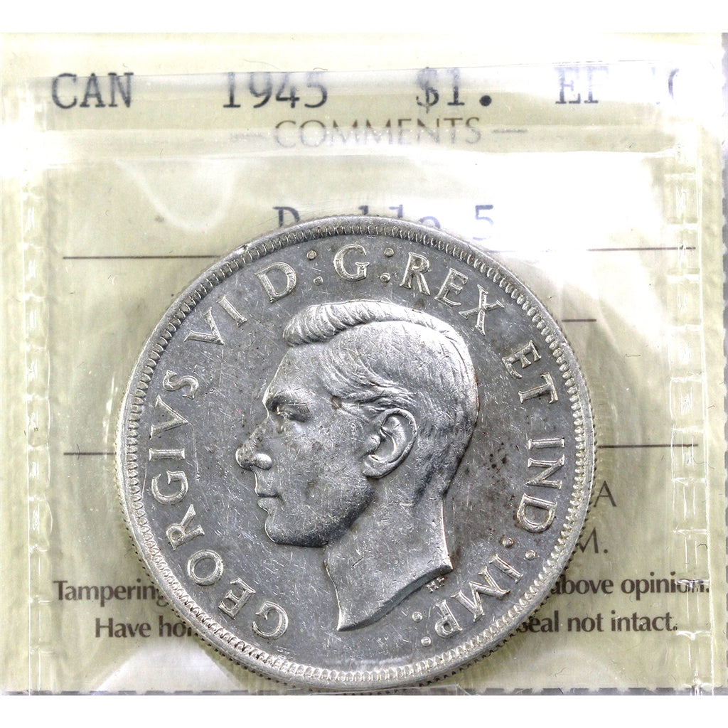 1945 Double 5 Canada Dollar ICCS Certified EF40