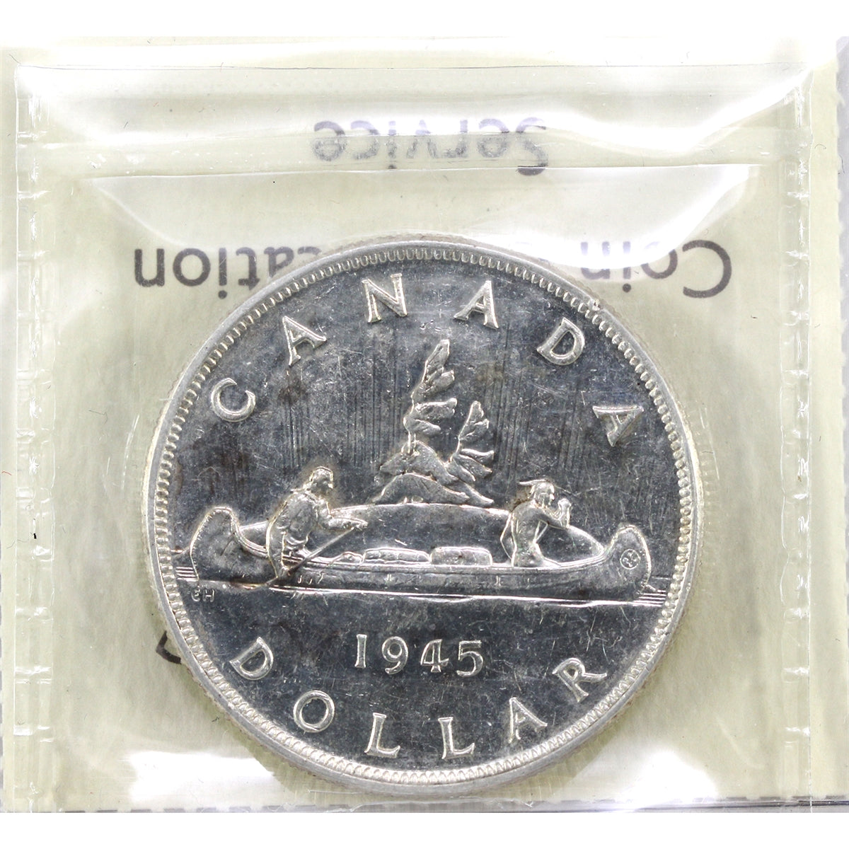 1945 Double 5 Canada Dollar ICCS Certified EF40