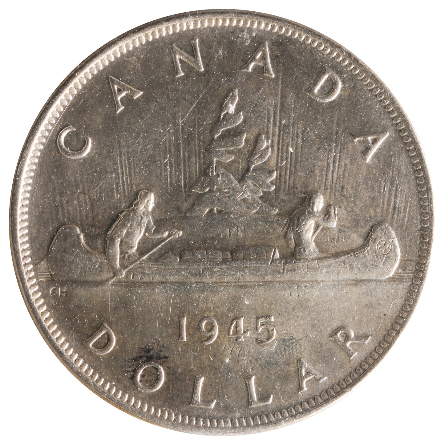 1945 5/5 Canada Dollar ICCS Certified EF40
