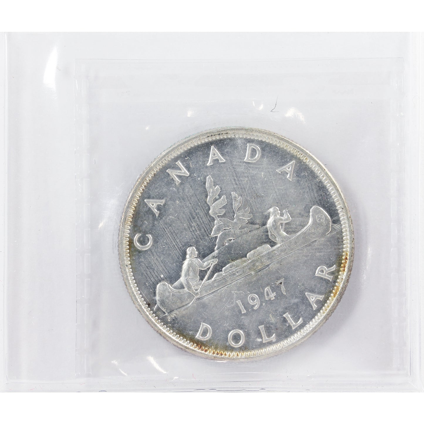 1947 Pointed 7, 2x HP Canada Dollar ICCS Certified AU55
