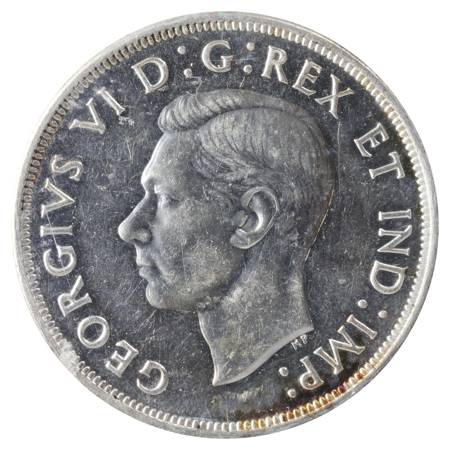 1947 Pointed 7, 2x HP Canada Dollar ICCS Certified AU55