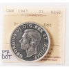 1947 Pointed 7; Dot Canada ICCS Certified MS60