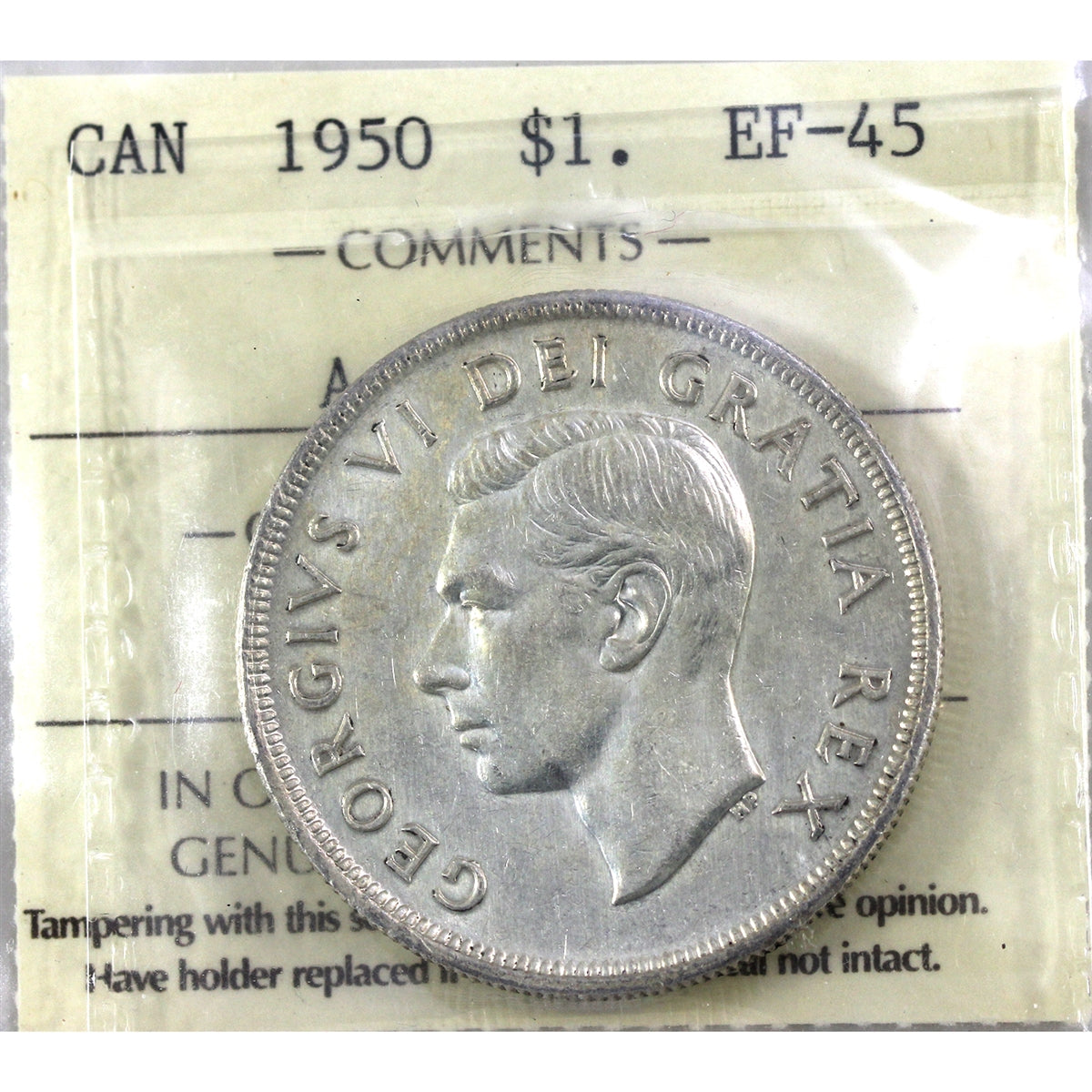 1950 Arnprior Canada Dollar ICCS Certified EF45