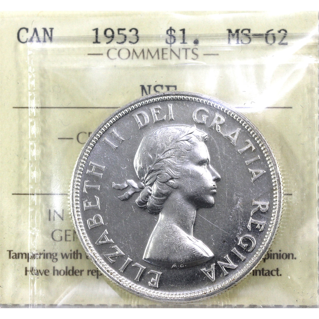 1953 NSF Canada Dollar ICCS Certified MS62