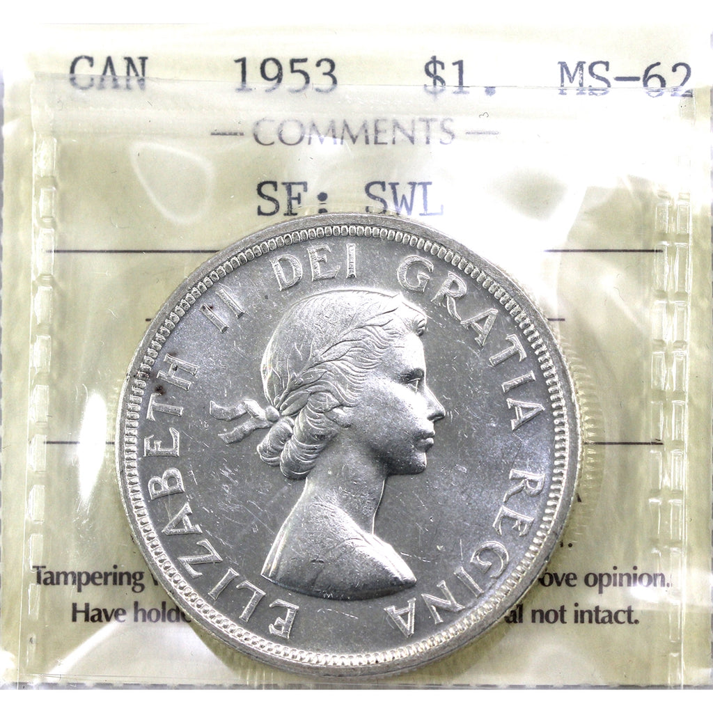 1953 SF; SWL Canada Dollar ICCS Certified MS62