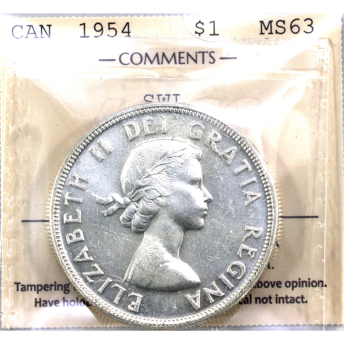 1954 SWL Canada Dollar ICCS Certified MS63