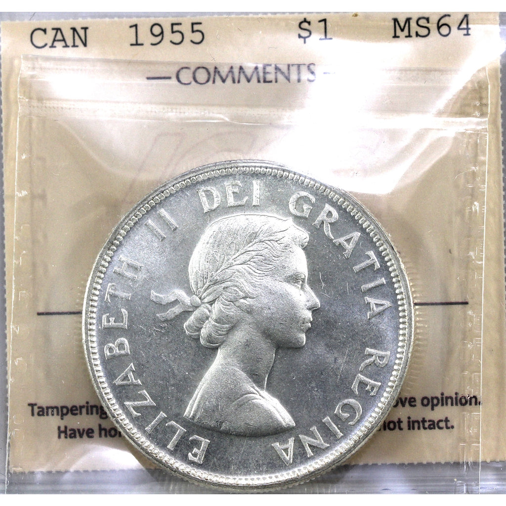 1955 Canada Dollar ICCS Certified MS64 (XAM 146)