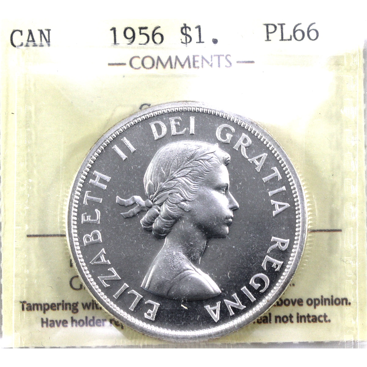 1956 Canada Dollar ICCS Certified PL66 Cameo
