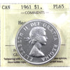 1961 Canada Dollar ICCS Certified PL65 Heavy Cameo