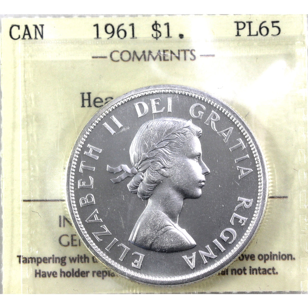 1961 Canada Dollar ICCS Certified PL65 Heavy Cameo