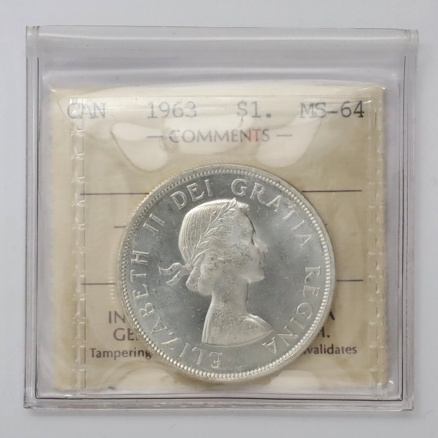 1963 Canada Dollar ICCS Certified MS64 (GT 884)