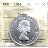 1964 Canada Dollar ICCS Certified PL66 Cameo
