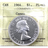 1964 Canada Dollar ICCS Certified PL65 Cameo