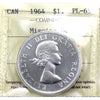 1964 Missing Dot Canada Dollar ICCS Certified PL65