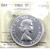 1964 Missing Dot Canada Dollar ICCS Certified PL64