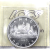 1965 Small Beads Ptd. 5 (Type 1) Canada Dollar ICCS Certified MS64 Heavy Cameo