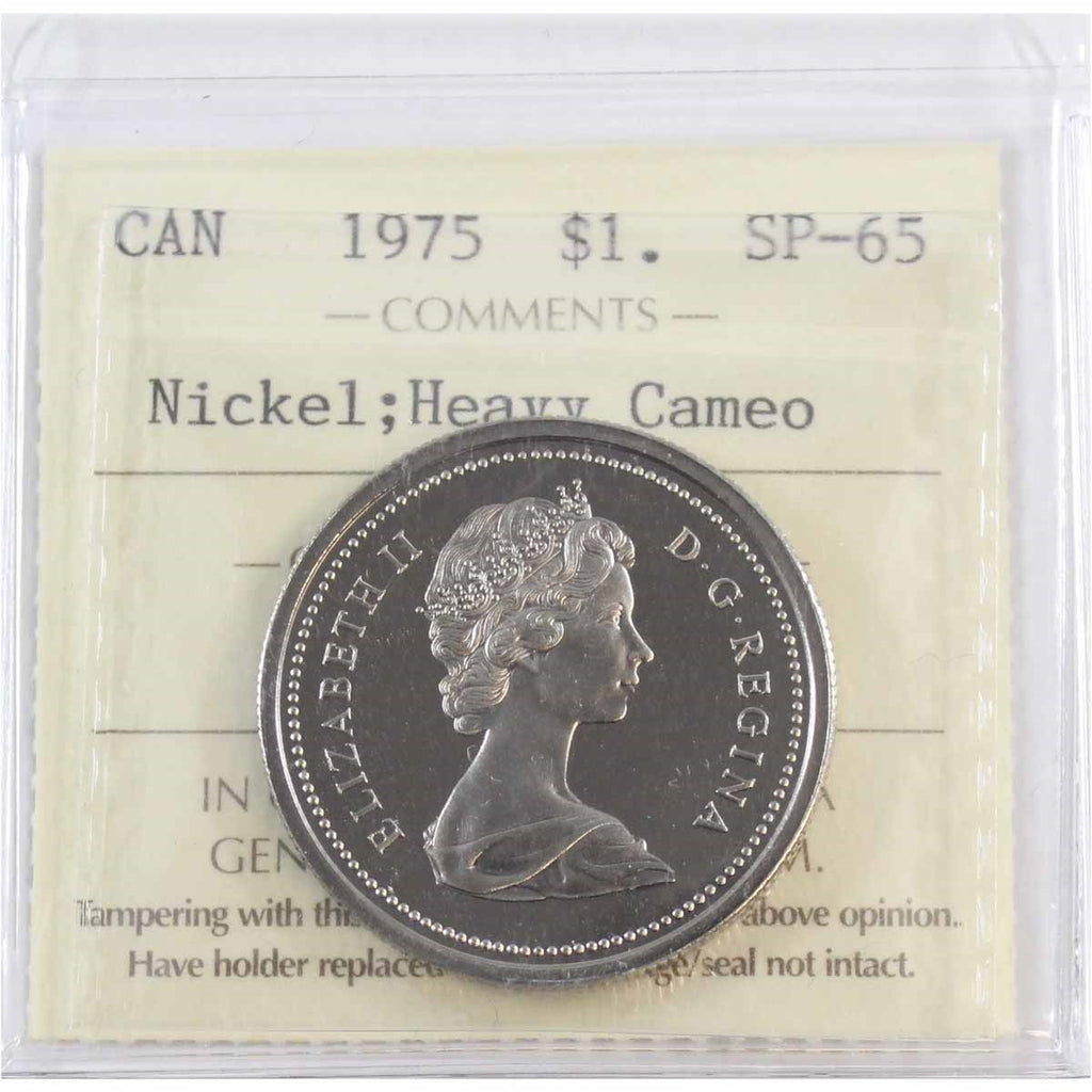 1975 Canada Nickel Dollar ICCS Certified SP65 Heavy Cameo