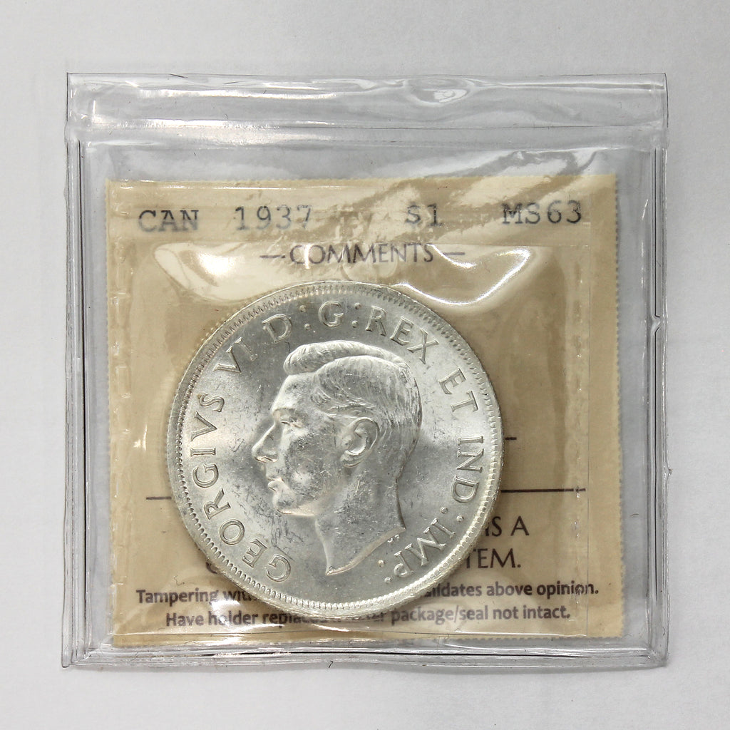 1937 Canada Dollar ICCS Certified MS63