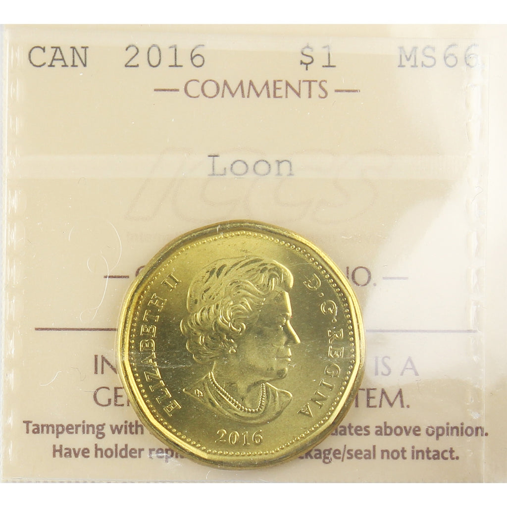 2016 Canada Loon Dollar ICCS Certified MS66