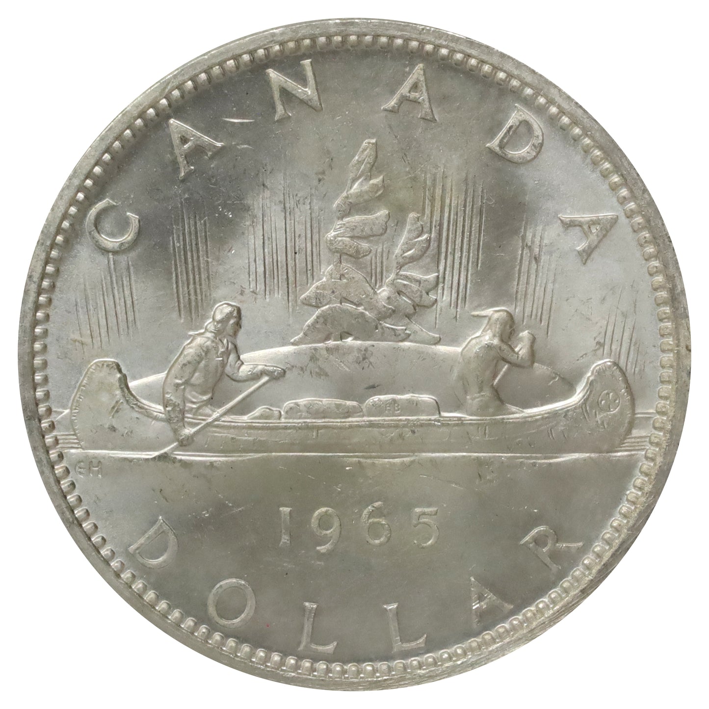 1965 Medium Beads Ptd. 5 (Type 5) Canada Dollar ICCS Certified MS64 Cameo