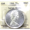 1966 Large Beads Canada Dollar ICCS Certified MS65 Cameo (XKR 185)