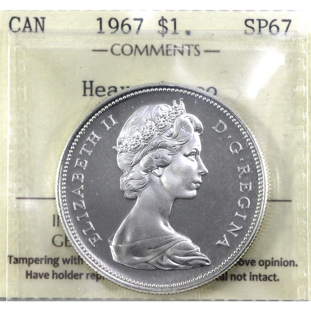 1967 Canada Dollar ICCS Certified SP67 Heavy Cameo