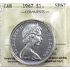 1967 Canada Dollar ICCS Certified SP67 Cameo