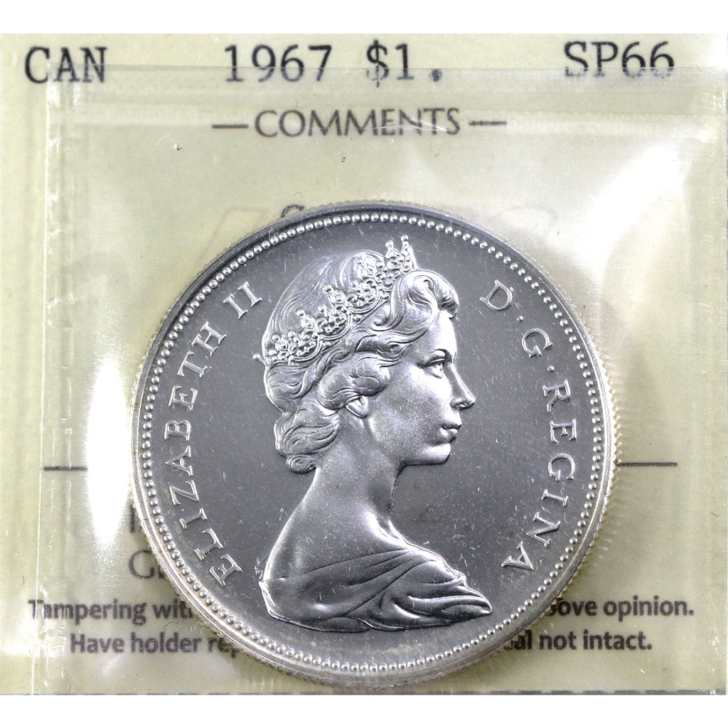 1967 Canada Dollar ICCS Certified SP66 Cameo