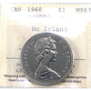 1968 No Island Canada Dollar ICCS Certified MS63