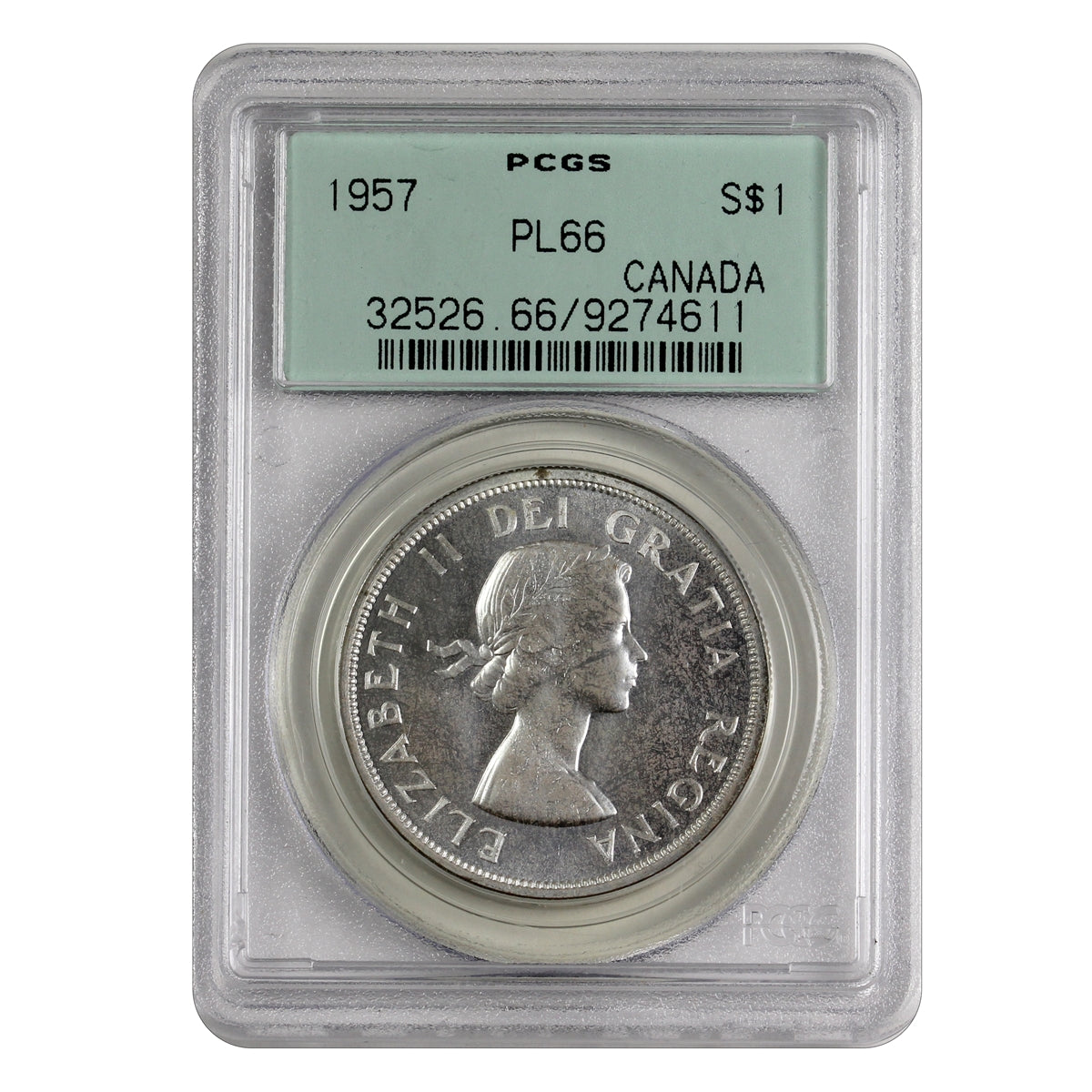 1957 Canada Dollar PCGS Certified PL66