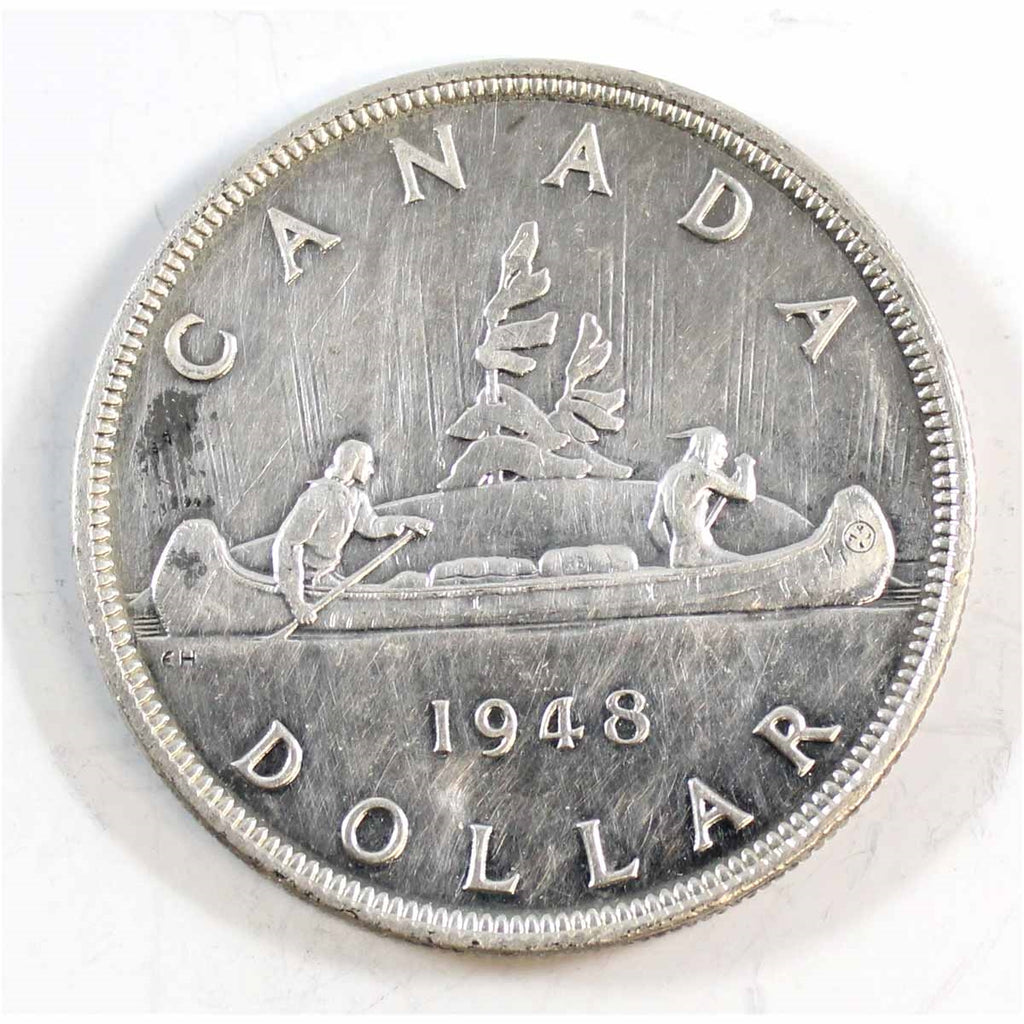 1948 Canada Dollar Uncirculated MS60) Cleaned $