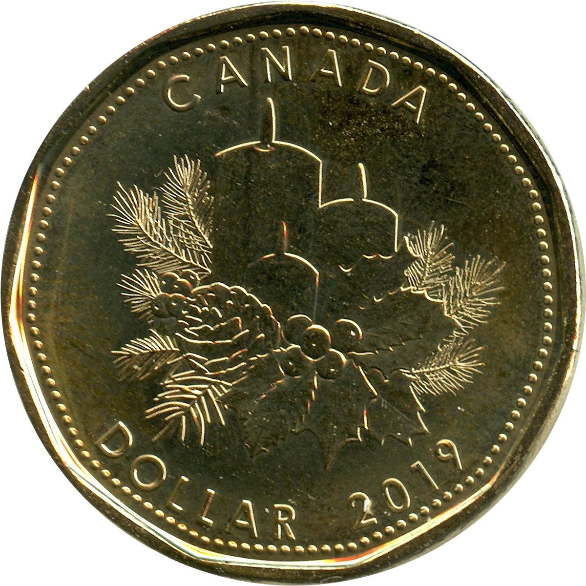 2019 Christmas Canada Dollar Brilliant Uncirculated (MS63)
