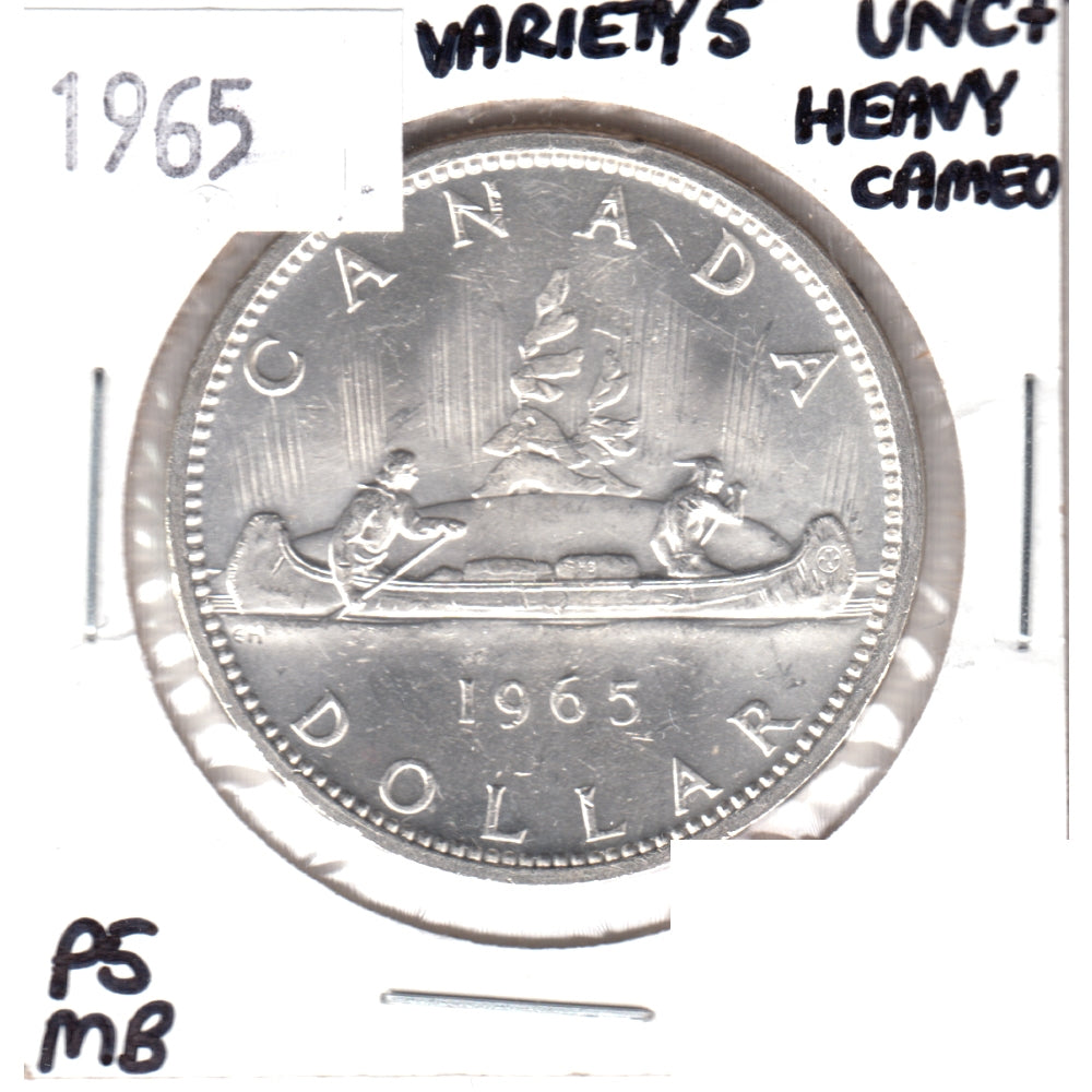 1965 Medium Beads Ptd. 5 (Variety 5) Canada Dollar UNC+ Heavy Cameo (MS62)