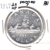 1947 2x HP Pointed 7 Canada Dollar Almost Uncirculated (AU50) $