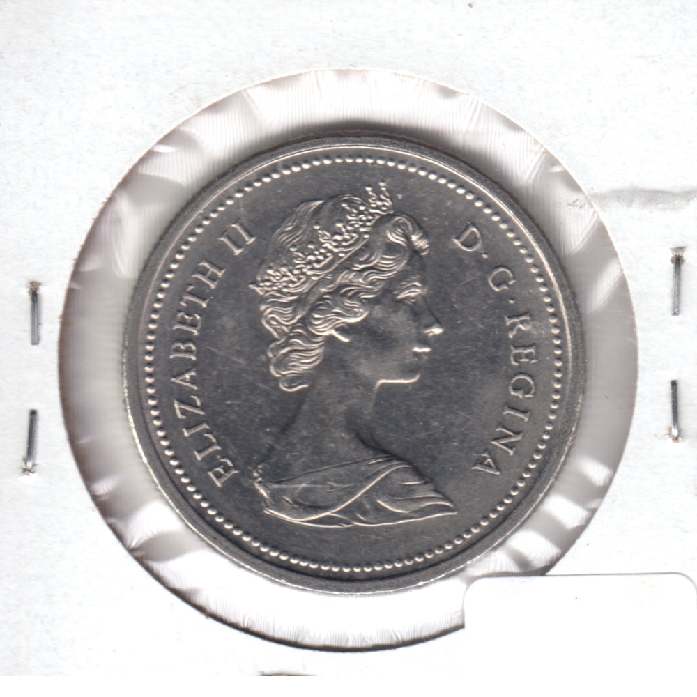 1977 Var. 1 Attached Jewel SWL Canada Nickel Dollar AU-UNC (AU55)